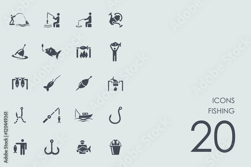 Set of fishing icons