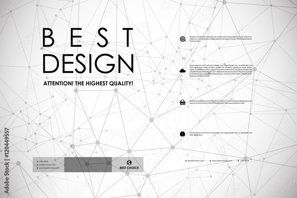 Set of brochure, poster design templates in Molecular structure style