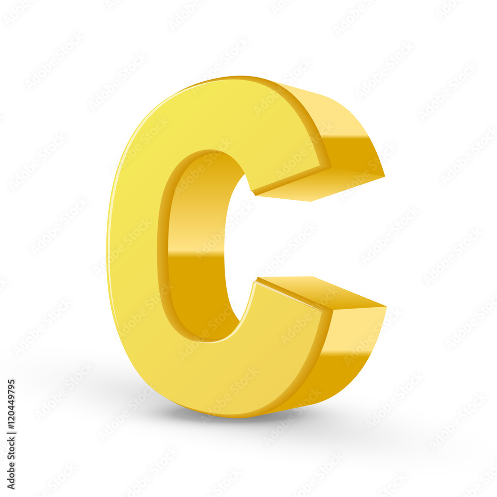 3d yellow letter C 3d yellow letter C