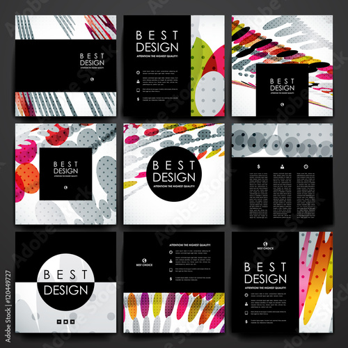 Set of brochure, poster design templates in abstract background style photo