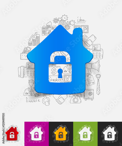 house paper sticker with hand drawn elements