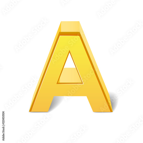 3d yellow letter A