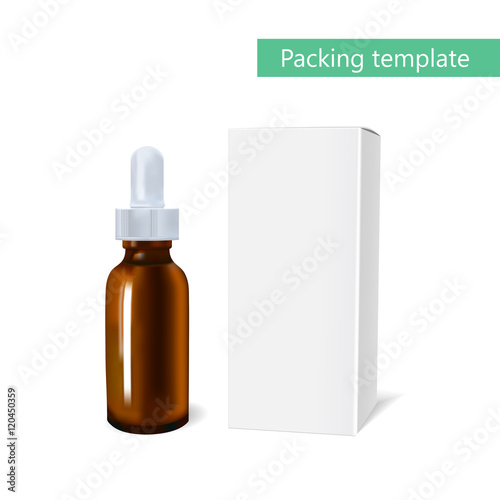 Essential oil package mockup. cosmetic oil with a pipette bottle. The idea of advertising design cosmetics and medicines, brochures about health and skin care products