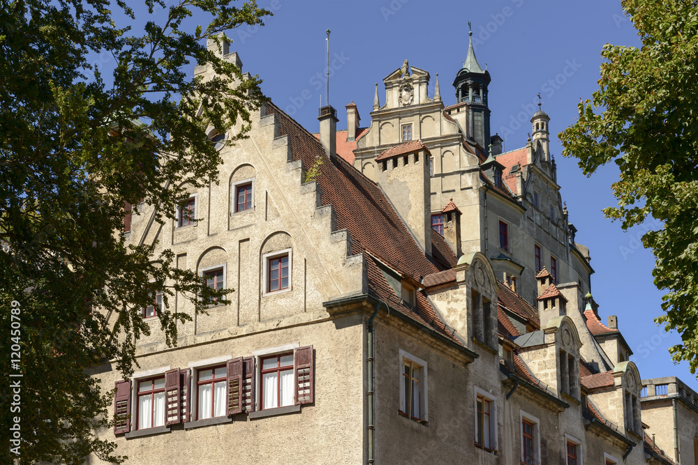 roofs and pinnacles at Sigmaringen castle , Baden Wuttenberg