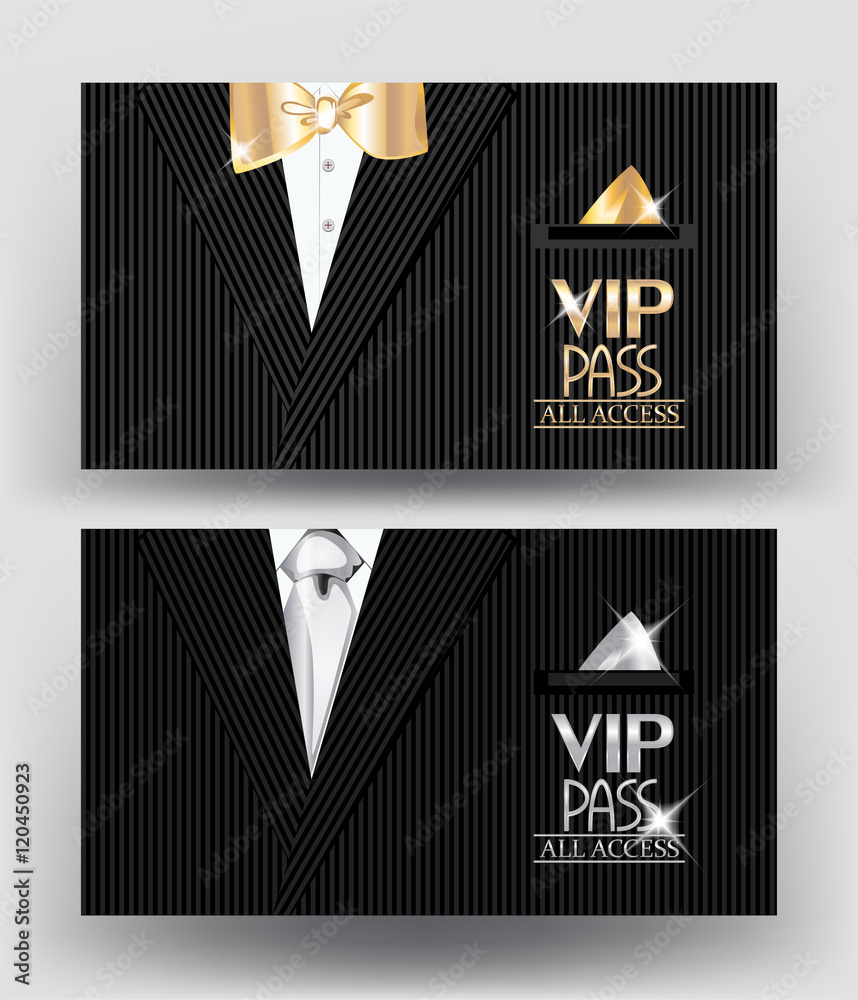 Fototapeta premium vip PASS with man's suit on the background