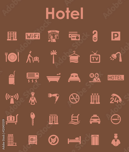 Set of hotel simple icons