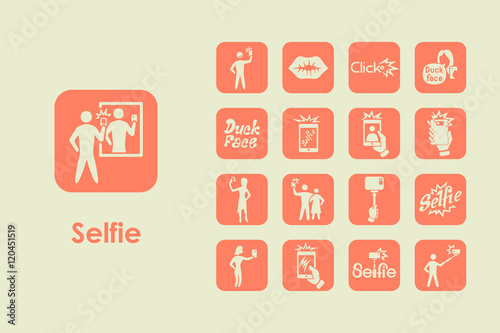 Set of selfie simple icons
