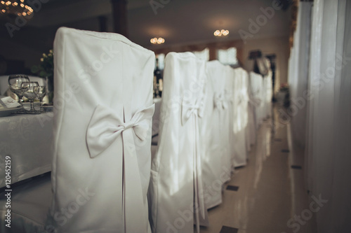 Festive wedding ceremony chair s decoration of lightweight white