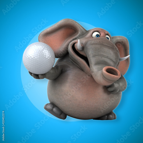 Fun elephant - 3D Illustration