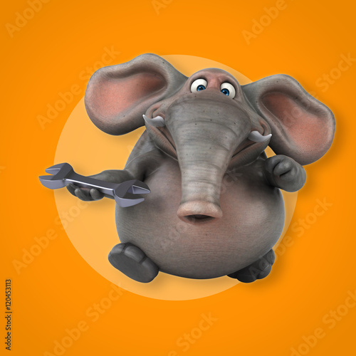 Fun elephant - 3D Illustration