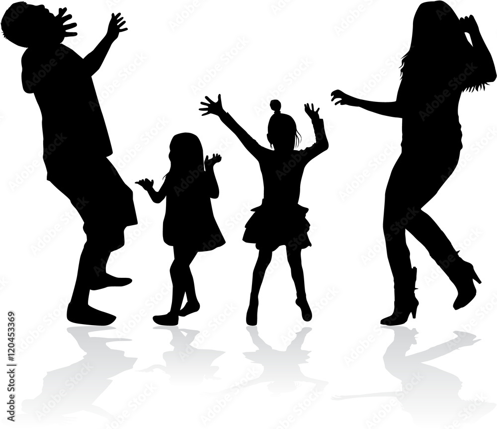 Fototapeta premium Family silhouettes.