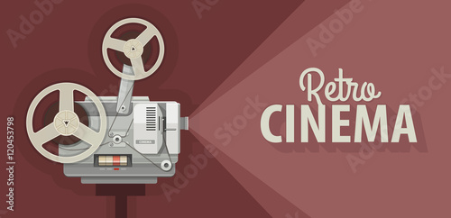 Retro movie projector for old films show