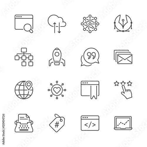 seo thin line iconset 2