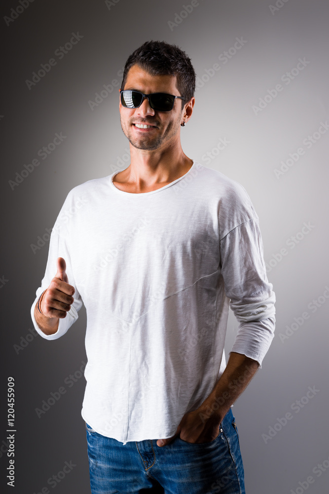 Young man in white shirt Young man in white shirt