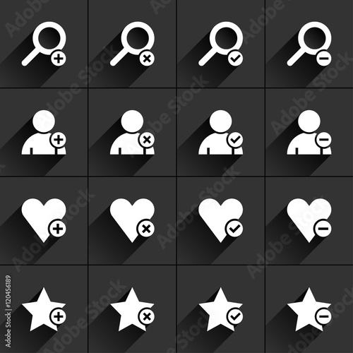 White additional sign flat icon