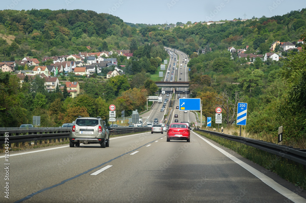 German Autobahn up hill