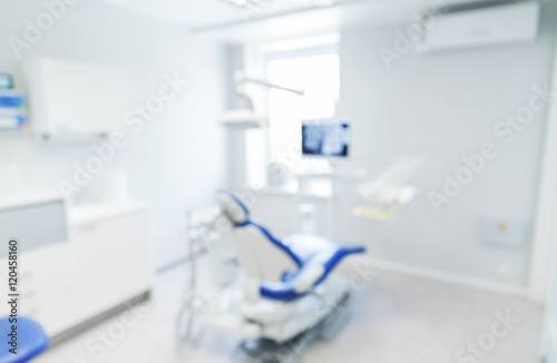 Fototapeta Naklejka Na Ścianę i Meble -  blurred modern dental clinic office interior bokeh