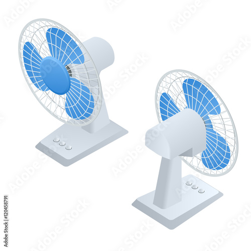 Isometric Fan. Home climate equipment isometric icon. Air Cooling.