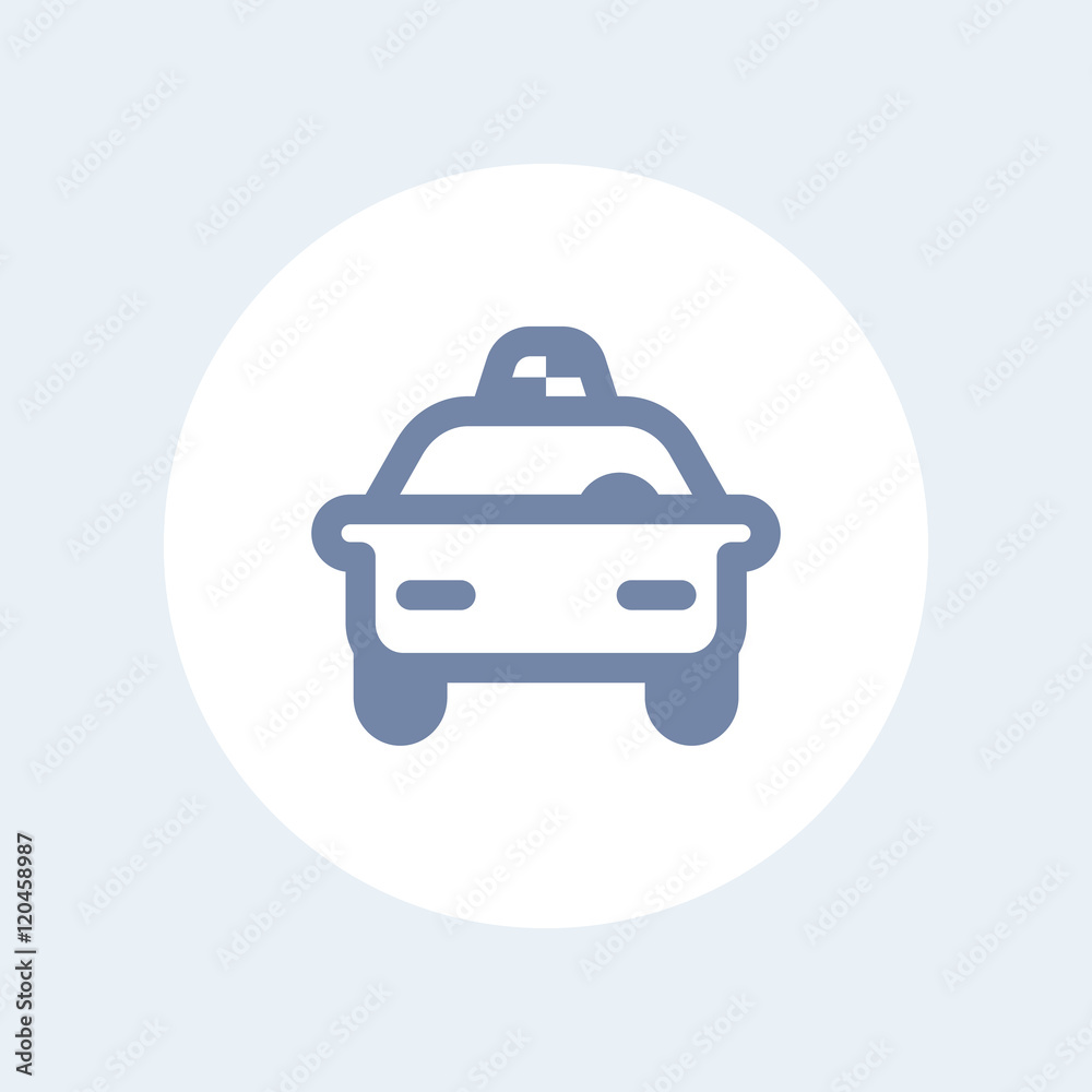taxi line icon isolated on white taxi line icon isolated on white