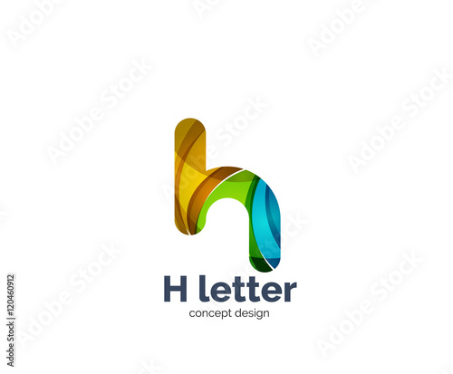 Abstract H geometric letter logo template