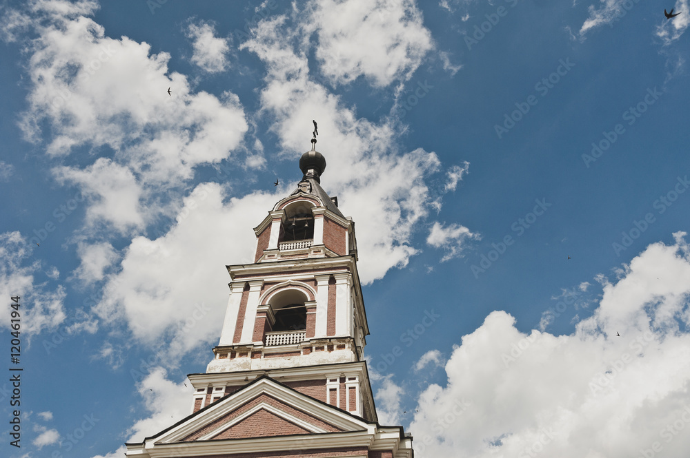 Fototapeta premium The bell tower of a rural Church 6685.