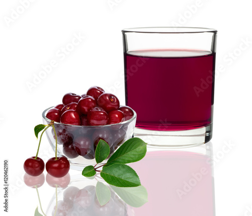 Wallpaper Mural cherry juice in a glass with cherries Torontodigital.ca