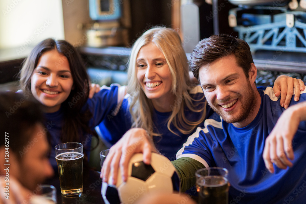 football fans or friends with beer at sport bar football fans or friends with beer at sport bar