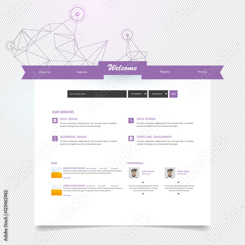 Business Website Template with low poly style background design.

