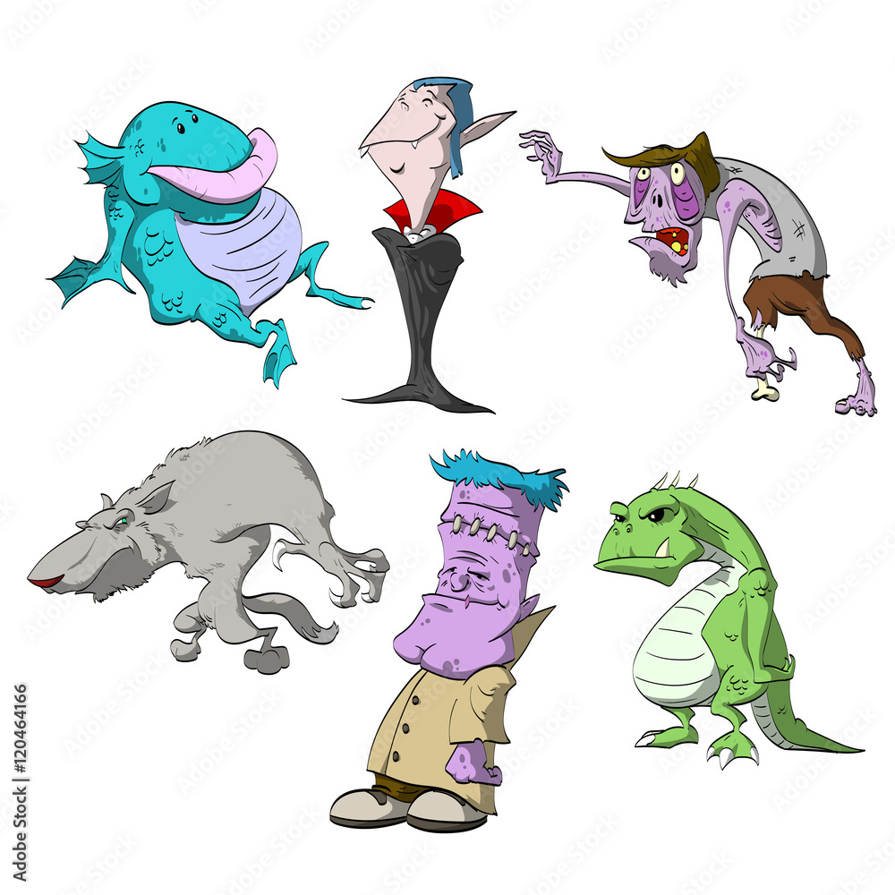 Naklejka premium Monster illustrations set.