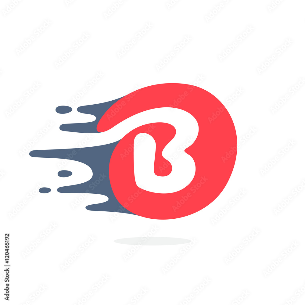 Letter B logo with fast speed water, fire, energy lines. Letter B logo with fast speed water, fire, energy lines.