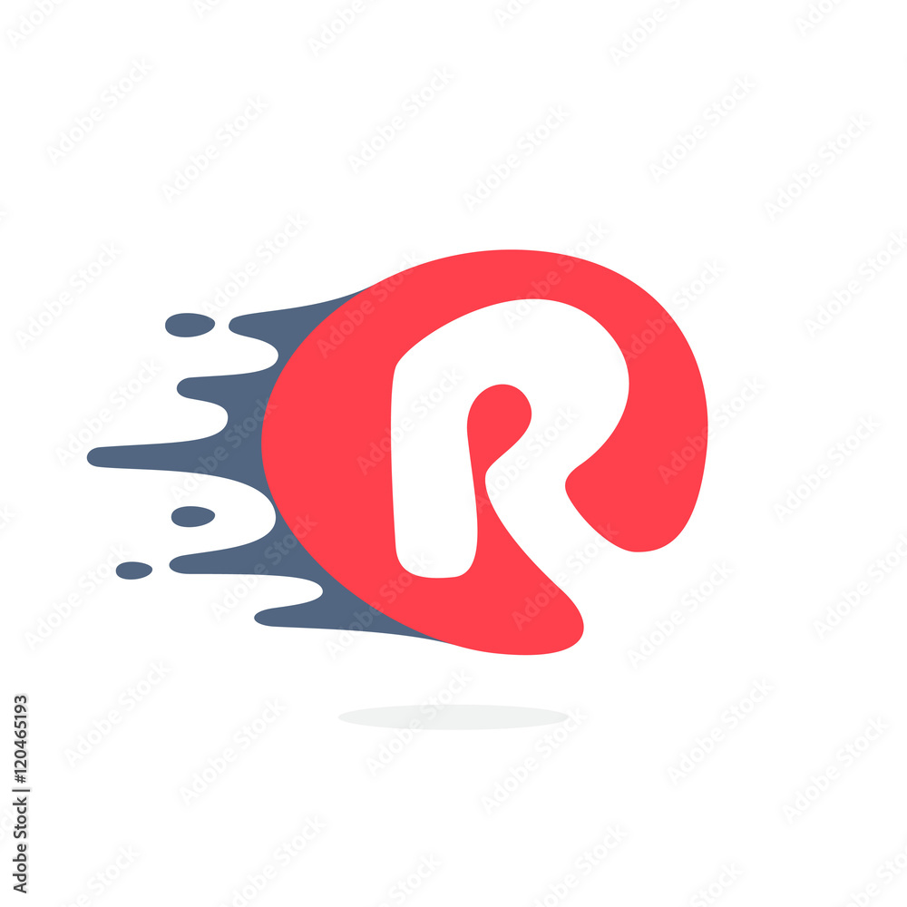Letter R logo with fast speed water, fire, energy lines. Stock Vector ...