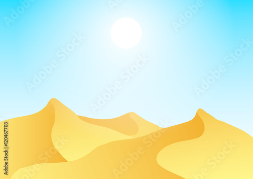 Sandy desert. Vector illustration.
