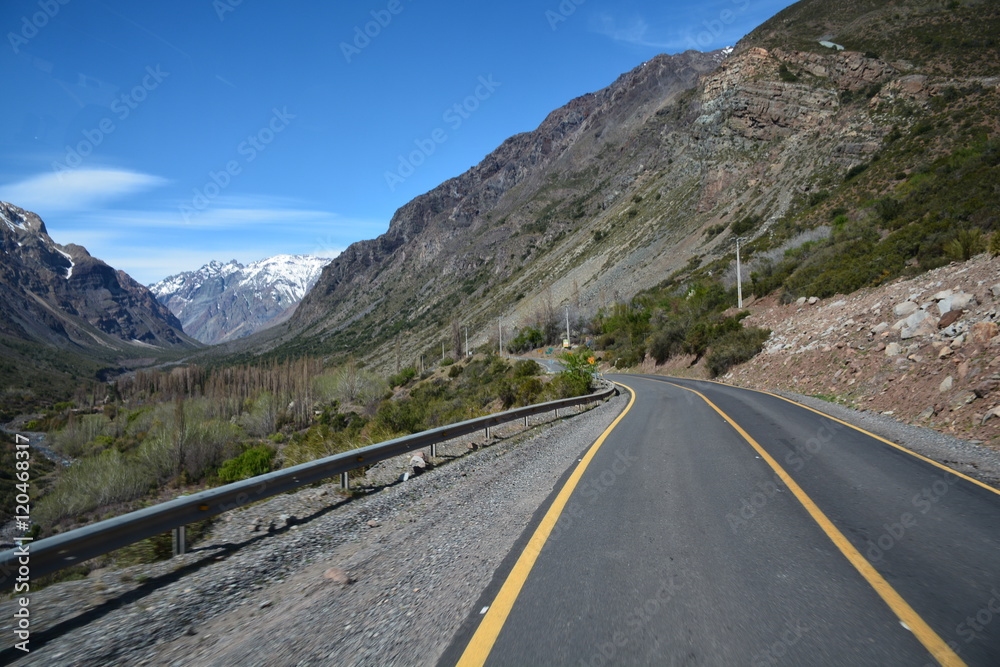 landscape of mountains and canyons in Chile