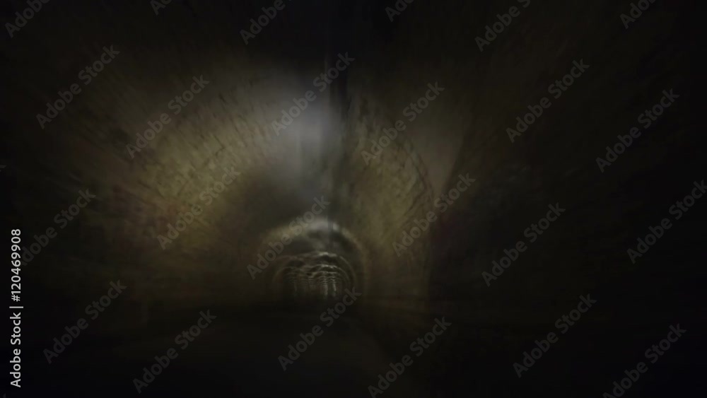 Riding through the tunnel, abstract dreamy time lapse footage