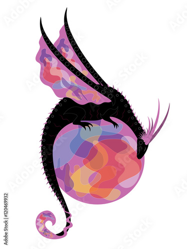 Dragon the fairy with color wings