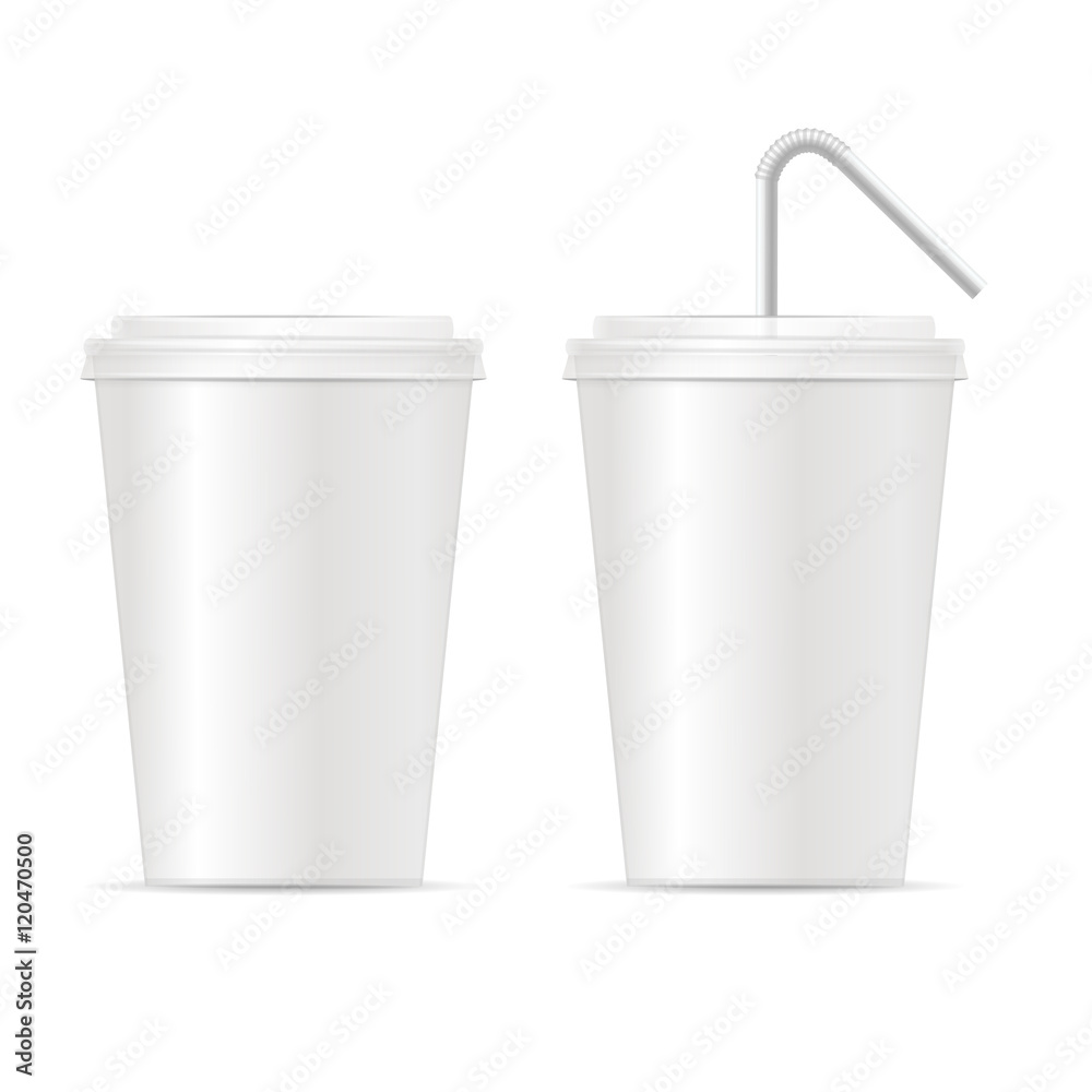 Paper Cup Template for Soda Set. Vector Paper Cup Template for Soda Set. Vector