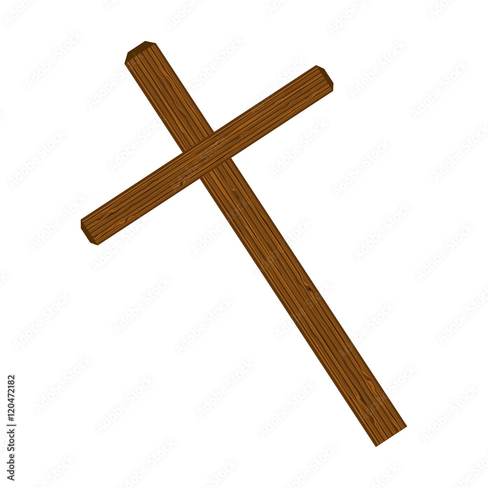 cross wooden catholic religious christ symbol. vector illustration cross wooden catholic religious christ symbol. vector illustration
