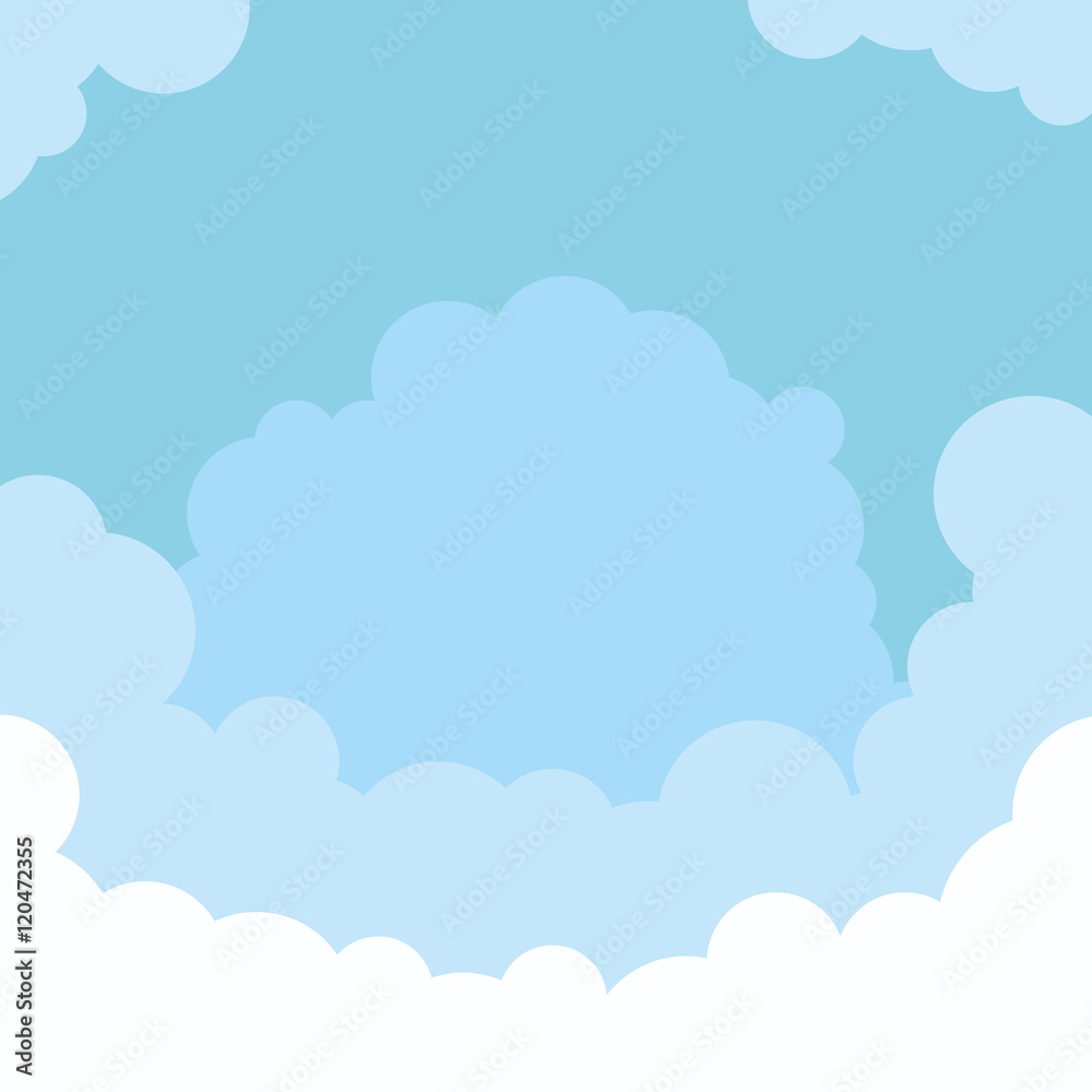 clear blue sky with white clouds background. vector illustration