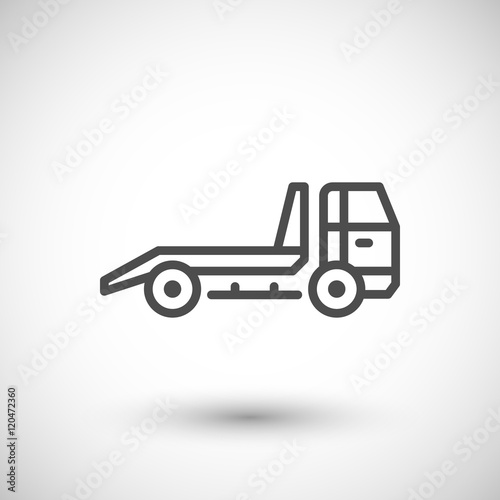 Tow truck line icon