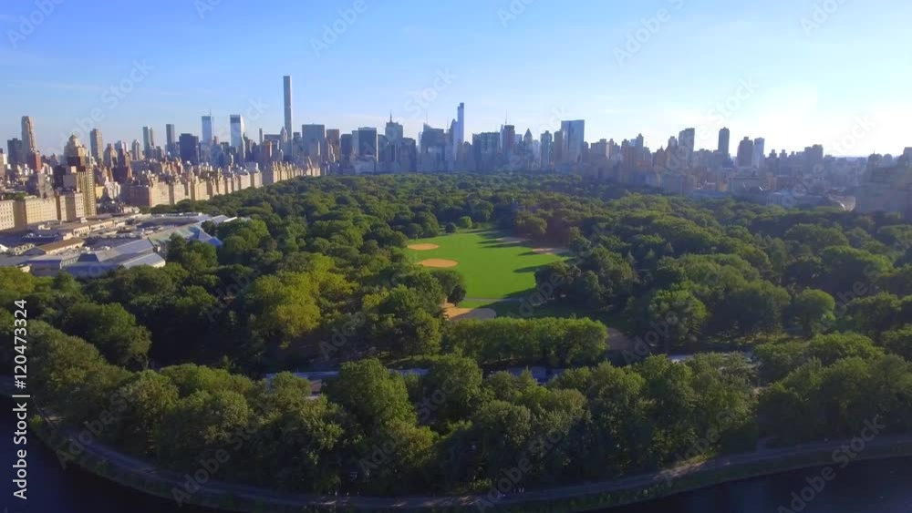 Stock aerial footage of Central Park New York