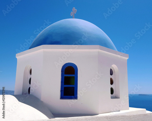 Santorini famous church, Oia village, Greece