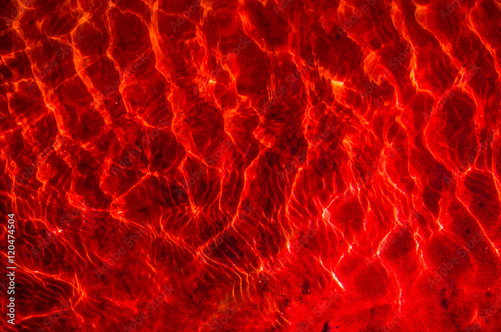 Fototapeta premium Water Shine in red.