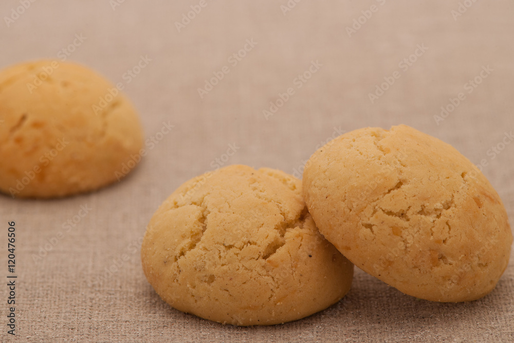oatmeal cookies light brown circular shape