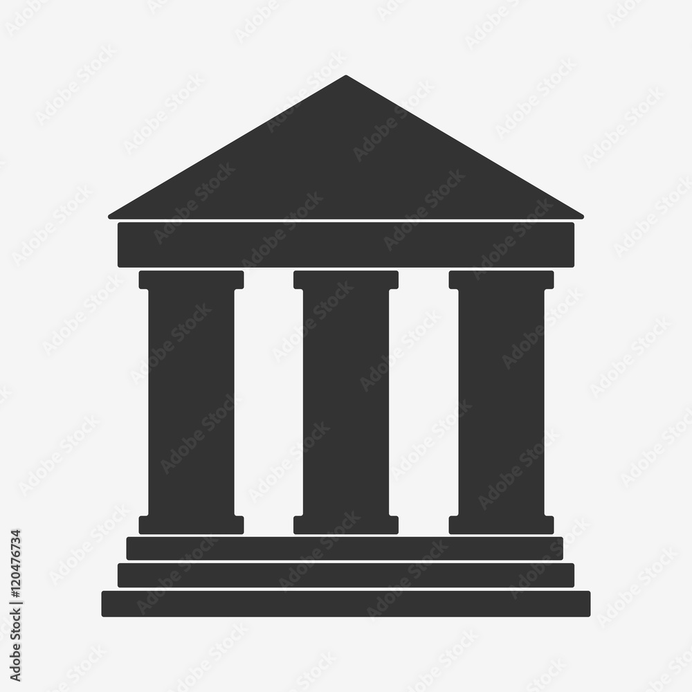 Flat icon of bank building Flat icon of bank building