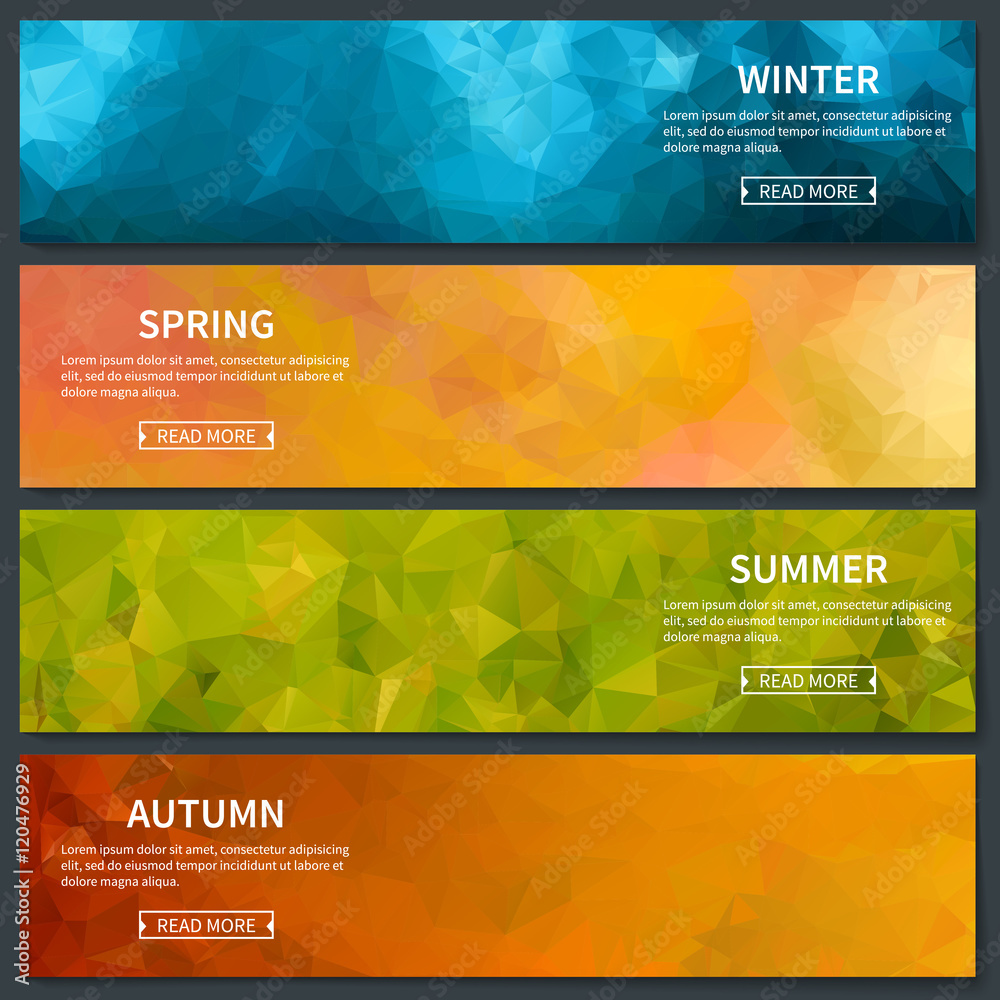 Four Seasons Template - obrazy, fototapety, plakaty 