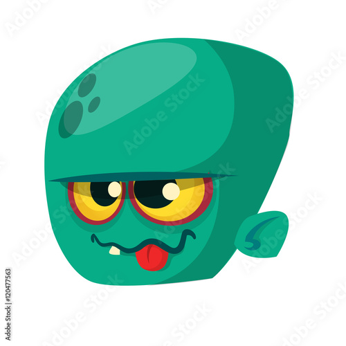 Zombie Head Cartoon Character