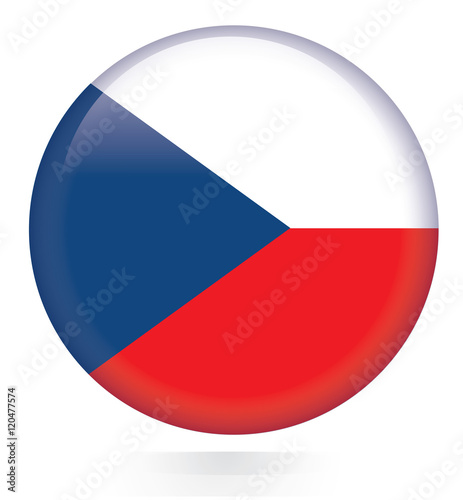 Czech flag glossy button 