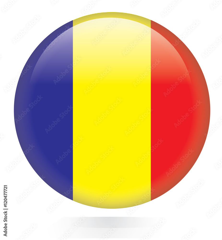 Chad flag glossy button 