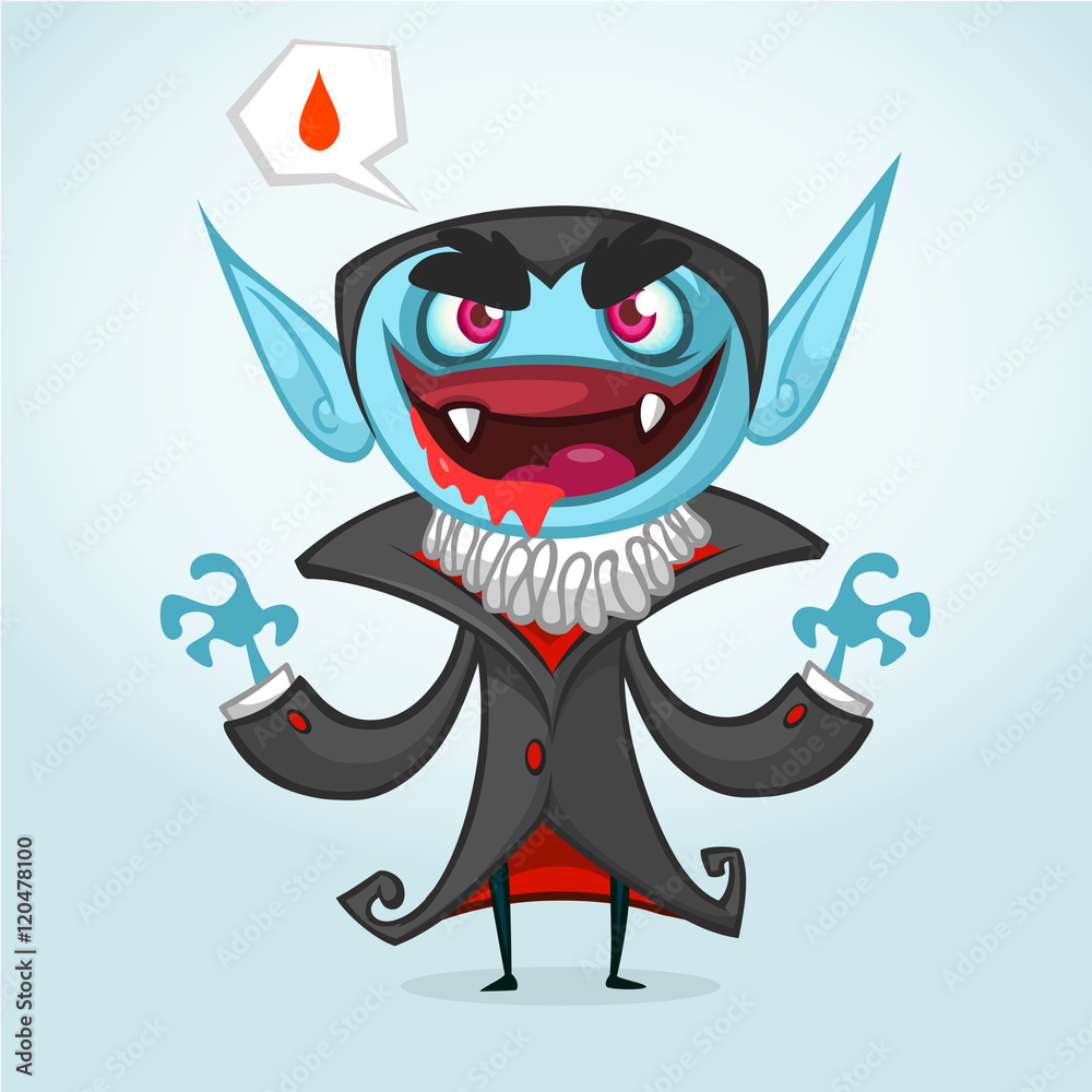 Cute cartoon vampire smiling. Vector illustration Cute cartoon vampire smiling. Vector illustration