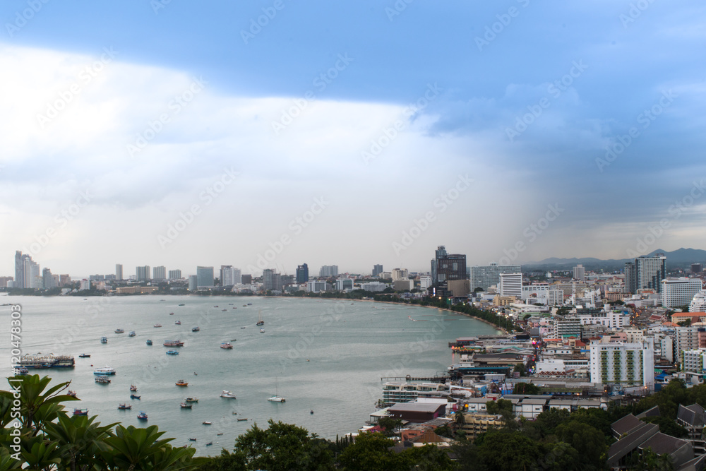 view from top of The building cityscape, seascape and skyscrape view from top of The building cityscape, seascape and skyscrape